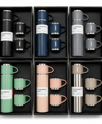 Coffret Thermos & Tasses Isothermes – Élégance & Praticité