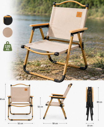 Fauteuil de Camping Pliable Bois & Métal