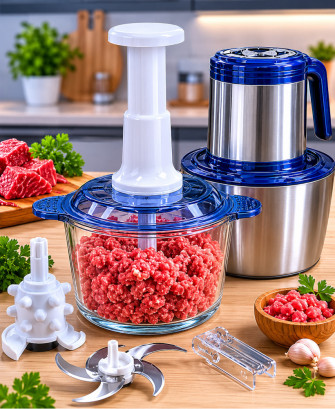 Hachoir 3L Professionnel Inox Haute Puissance 13 en 1