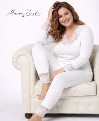 Pyjama Femme Noir avec Dentelle – Ensemble Confort Élégant